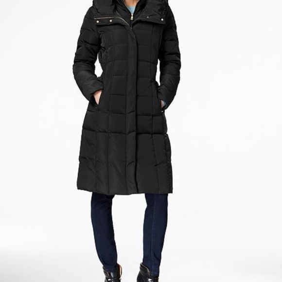 Cole Haan Long Down Quilted Puffer Coat Jacket - Picture 8 of 15